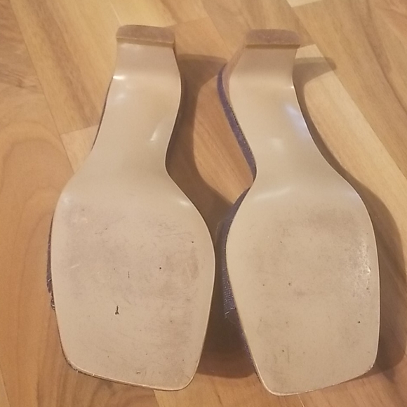 Casual Corner Denim Open Toe Heels Size 8 - Picture 6 of 7